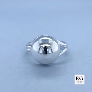 925 HOL HALF BALL DBL SHANK RING - 12MM <br/>M13813