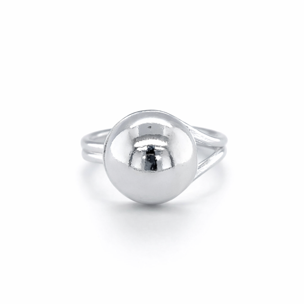 925 HOL HALF BALL DBL SHANK RING - 12MM <br/>M13813