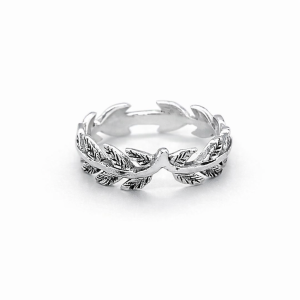 925 OXI ETCHED OLIVE LEAF WED BAND - 6MM <br/>M13816