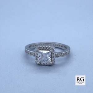 925 SQ CZ PAVE RING - 8MM <br/>M13842