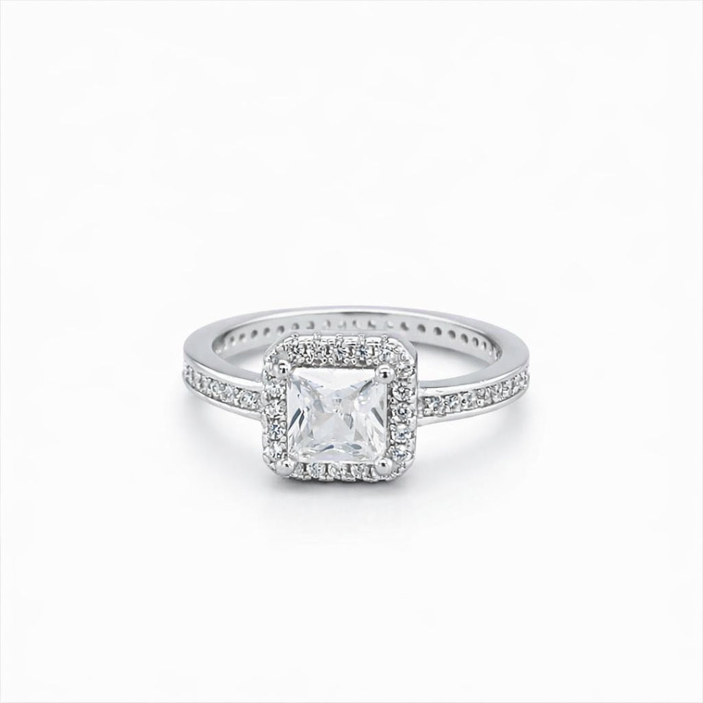 925 SQ CZ PAVE RING - 8MM <br/>M13842