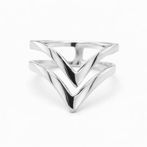 925 PLAIN OPEN CUT DBL WISHBONE RING - 14MM <br/>M13859