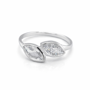 925 DBL MARQUISE CZ CROSS OVER RING - 7MM <br/>M13870