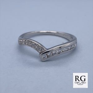925 CZ PAVE MILLGRAIN WISHBONE RING - 6MM <br/>M13887