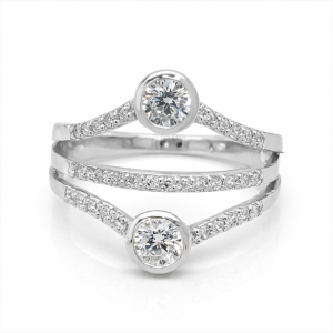 925 DBL CZ TUBE SET TRIP CZ PAVE BAND RING - 16MM  <br/>M13890