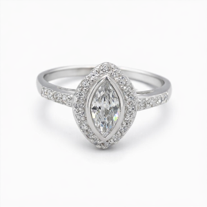 925 MARQUISE CZ PAVE HALO RING - 12MM <br/>M13891