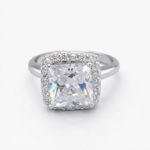 925 SQ CZ PAVE HALO RING - 12MM <br/>M13897
