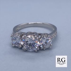 925 CZ PAVE TRILOGY RING - 8MM <br/>M13898
