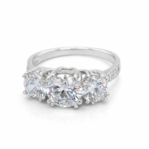 925 CZ PAVE TRILOGY RING - 8MM <br/>M13898