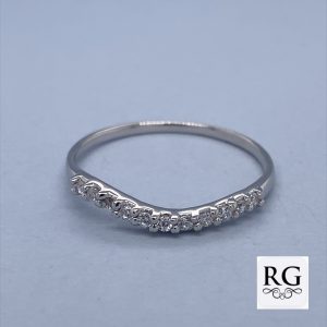 925 CZ PAVE CURVE PRONG SET HALF ETERNITY - 3MM <br/>M13900
