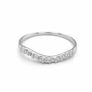 925 CZ PAVE CURVE PRONG SET HALF ETERNITY - 3MM <br/>M13900