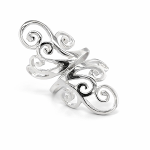 925 CUT OUT SWIRLY LONG RING - 41MM <br/>M13913