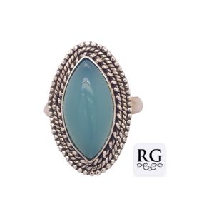 925 OXI MARQUISE CUT CHALCEDONY VINTAGE RING  25MM <br/>M13923