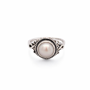 925 OXI WH FW PEARL VINTAGE RING - 10MM <br/>M13940