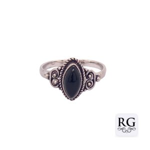 925 OXI MARQUISE ONYX VINTAGE RING - 13MM <br/>M13942