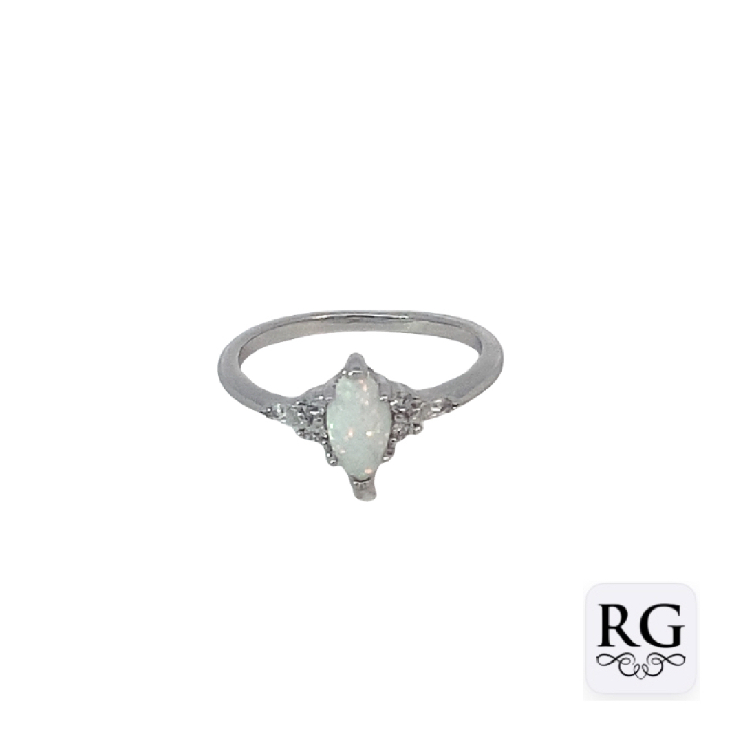 925 MARQUISE SYNTH OPAL CZ RING - 9MM <br/>M13948