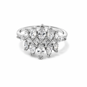 925 RND+MARQ CZ PAVE POINTY RING - 14MM <br/>M13950