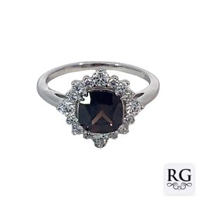 925 COFFEE CZ PAVE FANCY HALO RING - 14MM <br/>M13953