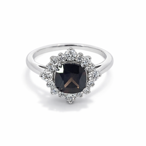 925 COFFEE CZ PAVE FANCY HALO RING - 14MM <br/>M13953