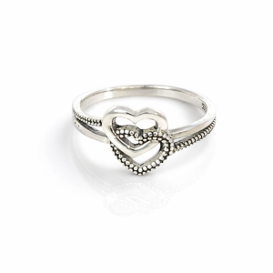 925 OXI DBL OPEN CUT HEART RING - 11MM <br/>M13955