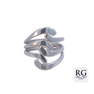 925 PLAIN 6 STRAND CROSS OVER RING - 23MM <br/>M13964