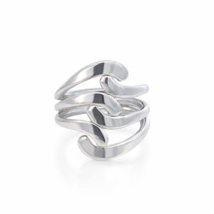 925 PLAIN 6 STRAND CROSS OVER RING - 23MM <br/>M13964