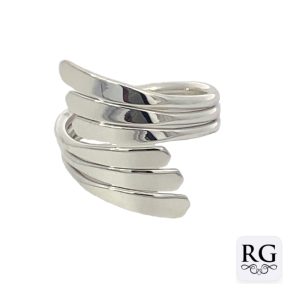 925 PLAIN 6 STRAND CROSS OVER RING - 16MM <br/>M13965