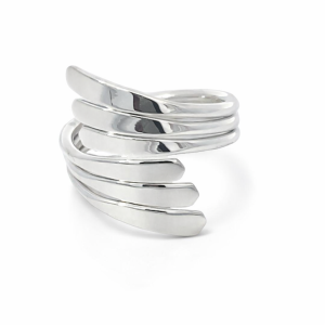 925 PLAIN 6 STRAND CROSS OVER RING - 16MM <br/>M13965