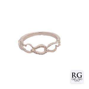 925 CZ PAVE+PLAIN OPEN CHAIN LINK RING - 5MM <br/>M13969