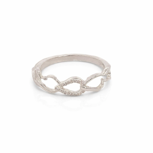 925 CZ PAVE+PLAIN OPEN CHAIN LINK RING - 5MM <br/>M13969
