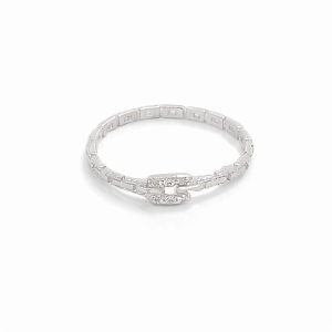 925 MAT CZ PAVE CHAIN LINK RING - 4MM <br/>M13970