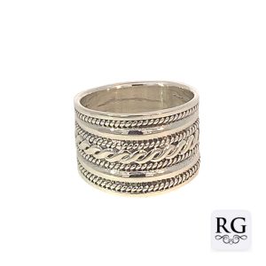 925 OXI BRAIDED BALI RING - 15MM <br/>M13973