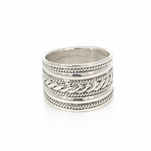 925 OXI BRAIDED BALI RING - 15MM <br/>M13973