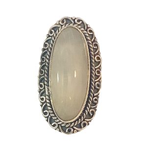 925 OXI OVAL MOONSTONE FILIGREE BOHO RING - 38MM <br/>M13976