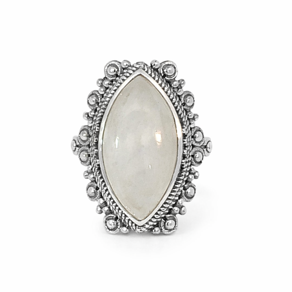 925 OXI MARQUISE MOONSTONE FIL BOHO RING - 28MM <br/>M13982