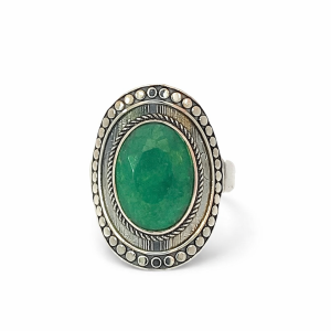 925 OXI OVAL MOONSTONE FILIGREE BOHO RING - 25MM <br/>M13987