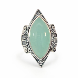 925 OXI MARQUISE CALCEDONY BOHO RING - 32MM <br/>M13992