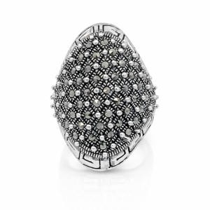 925 MARCASITE VINTAGE DOME BULKY RING - 30MM  <br/>M14035
