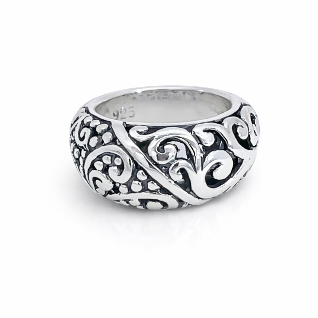925 OXI THRILLY FILIGREE DOME RING - 12MM <br/>M14038