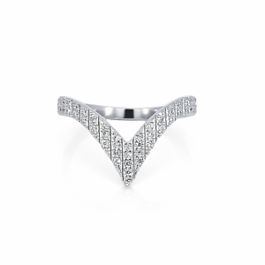 925 CZ PAVE GRADUAL LAYERED WISHBONE - 13MM <br/>M14046