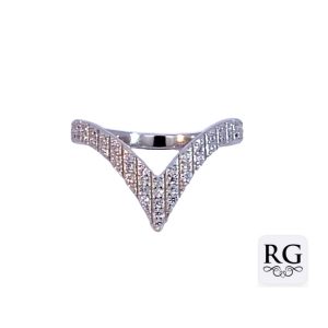925 CZ PAVE GRADUAL LAYERED WISHBONE - 13MM <br/>M14046