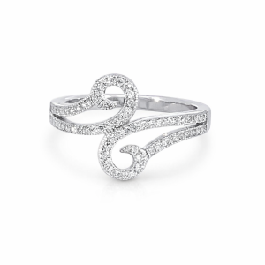 925 CZ PAVE MILLGRAIN OPEN DBL CURL RING - 15MM <br/>M14050
