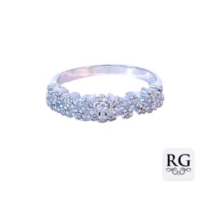 925 CZ PAVE ZIG ZAG DBL LAYER RING - 5MM <br/>M14053
