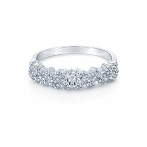 925 CZ PAVE ZIG ZAG DBL LAYER RING - 5MM <br/>M14053