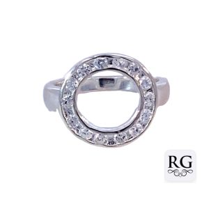 925 CZ PAVE OPEN CUT CIRCLE OF LIFE RING - 16MM <br/>M14058
