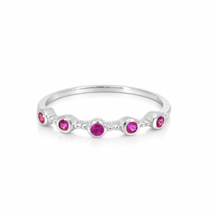 925 RED CZ TUBE SET+BALLS ETERNITY RING - 3MM <br/>M14060