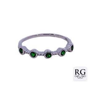 925 GREEN CZ TUBE SET+BALLS ETERNITY RING - 3MM <br/>M14061
