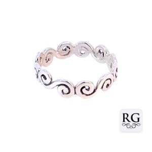 925 OXI SPIRAL WEDDING BAND RING - 6MM <br/>M14062