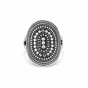 925 OXI OVAL ROPE+MILLGRAIN RING - 24MM <br/>M14063