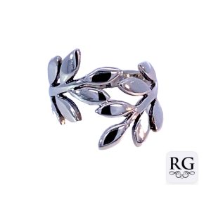 925 OXI PLAIN DBL IVY LEAF RING - 22MM <br/>M14066